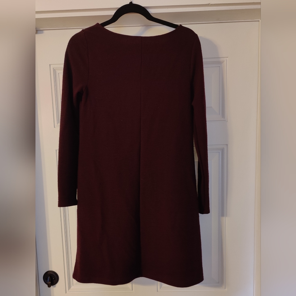 Gap Sleeved dark burgundy wine Dress size small with zip pockets - Picture 5 of 6